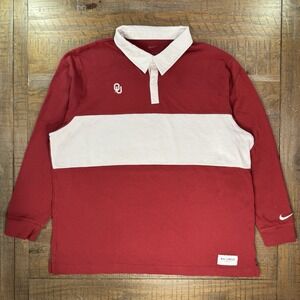 Nike Oklahoma Sooners Rugby Shirt Men's Sz XL Nike Campus - Crimson Red